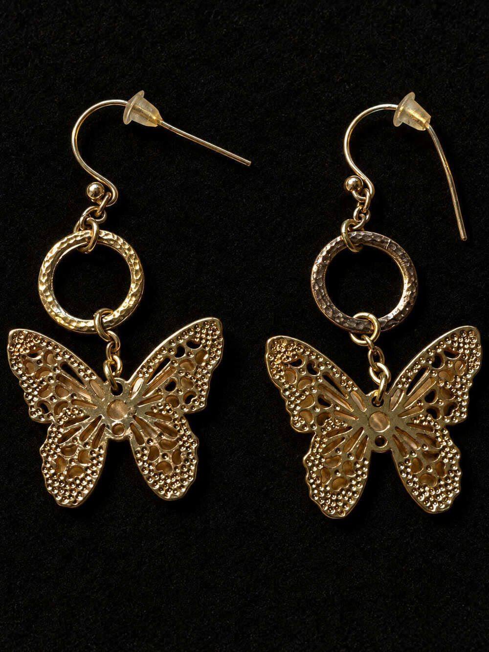 ⚜️ Gold-Tone Filigree Butterfly Dangles | Y2K | Fish-Hook Earrings 💗